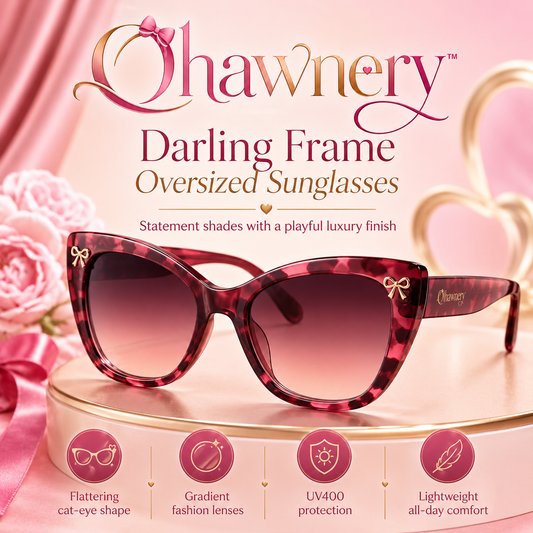 Ohawnery™ Darling Frame Oversized Sunglasses – Women’s Cat-Eye Shades, Gradient Fashion Sunglasses & UV400 Eyewear